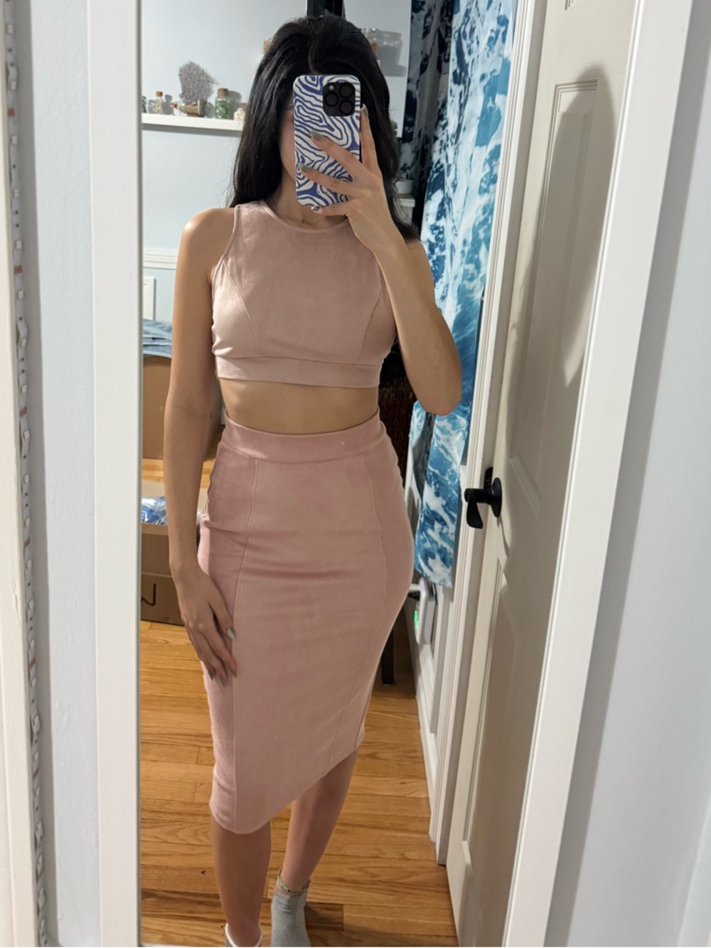 Windsor Blush Pink Two-Piece Pencil Skirt Set